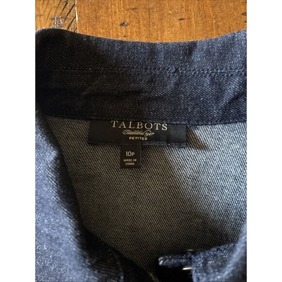 Talbots Dark Blue Denim Jacket Size 10 Petite - Picture 4 of 7
